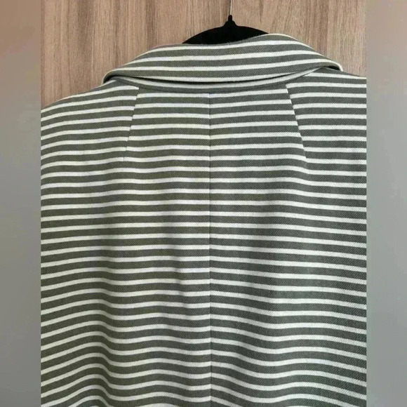 Talbots Aberdeen Knit STRIPE PIQUE Blazer green white size 16 like new - Picture 9 of 10